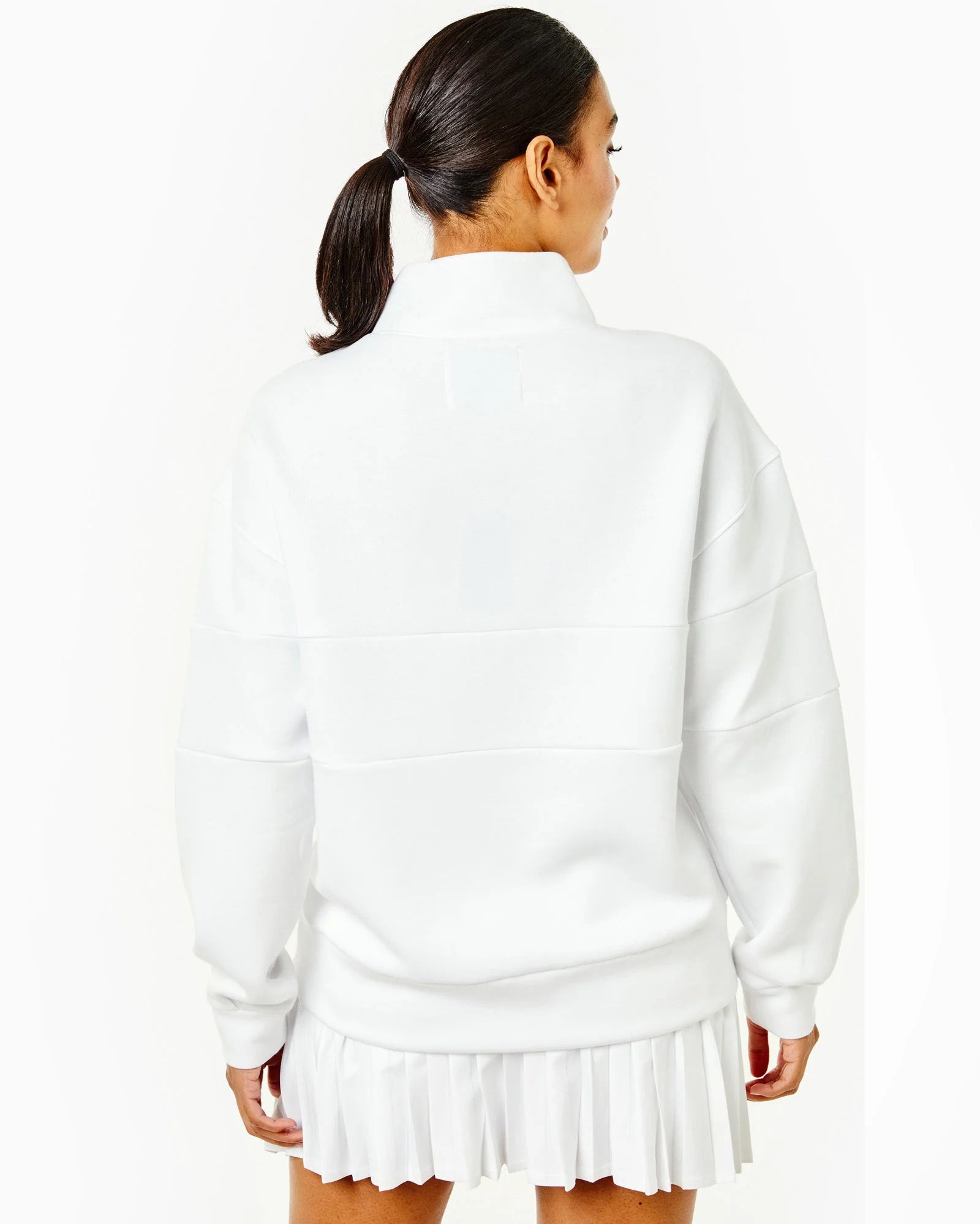 Varsity Quarter Zip in White