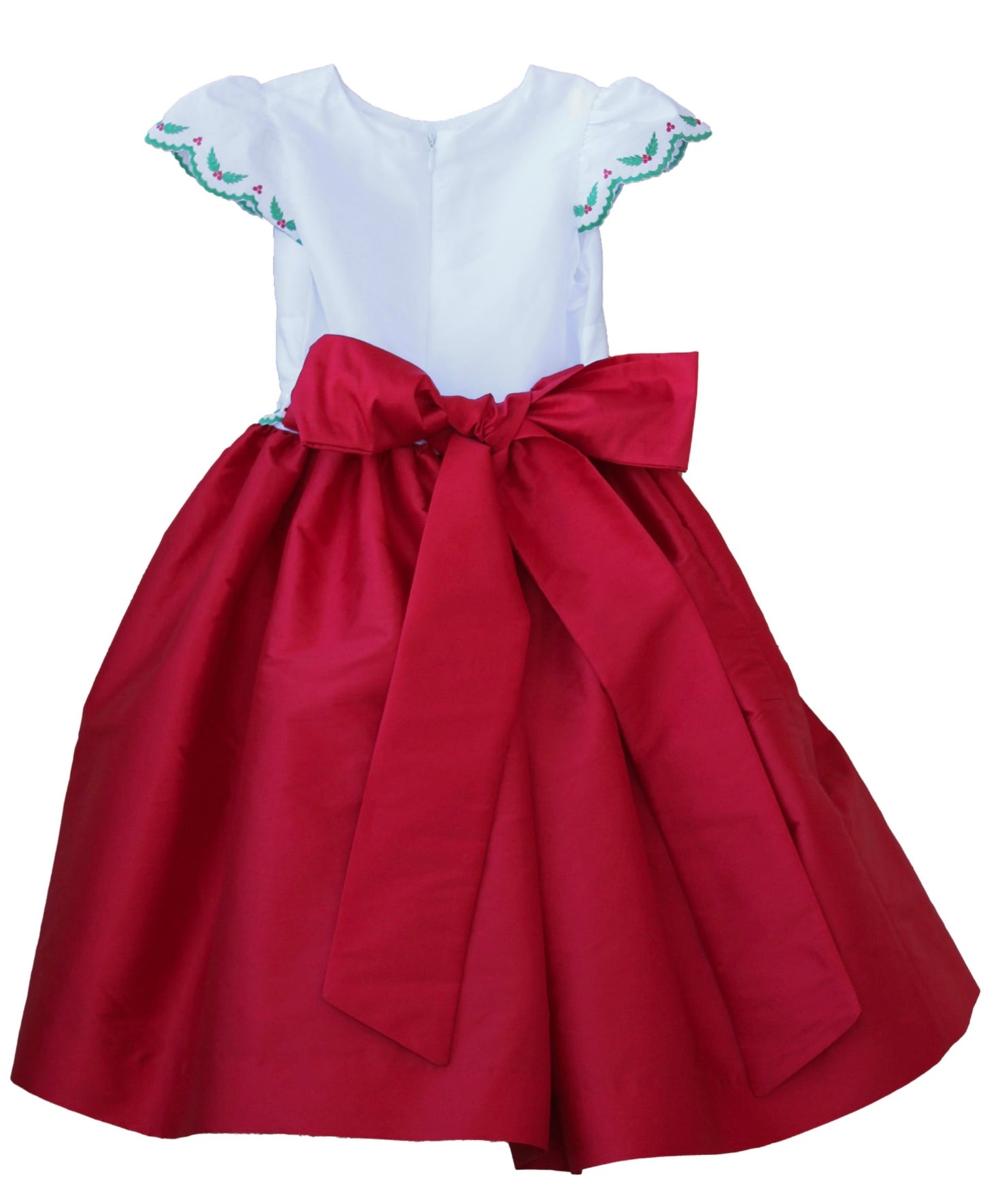 Taffeta Holly Trim Dress