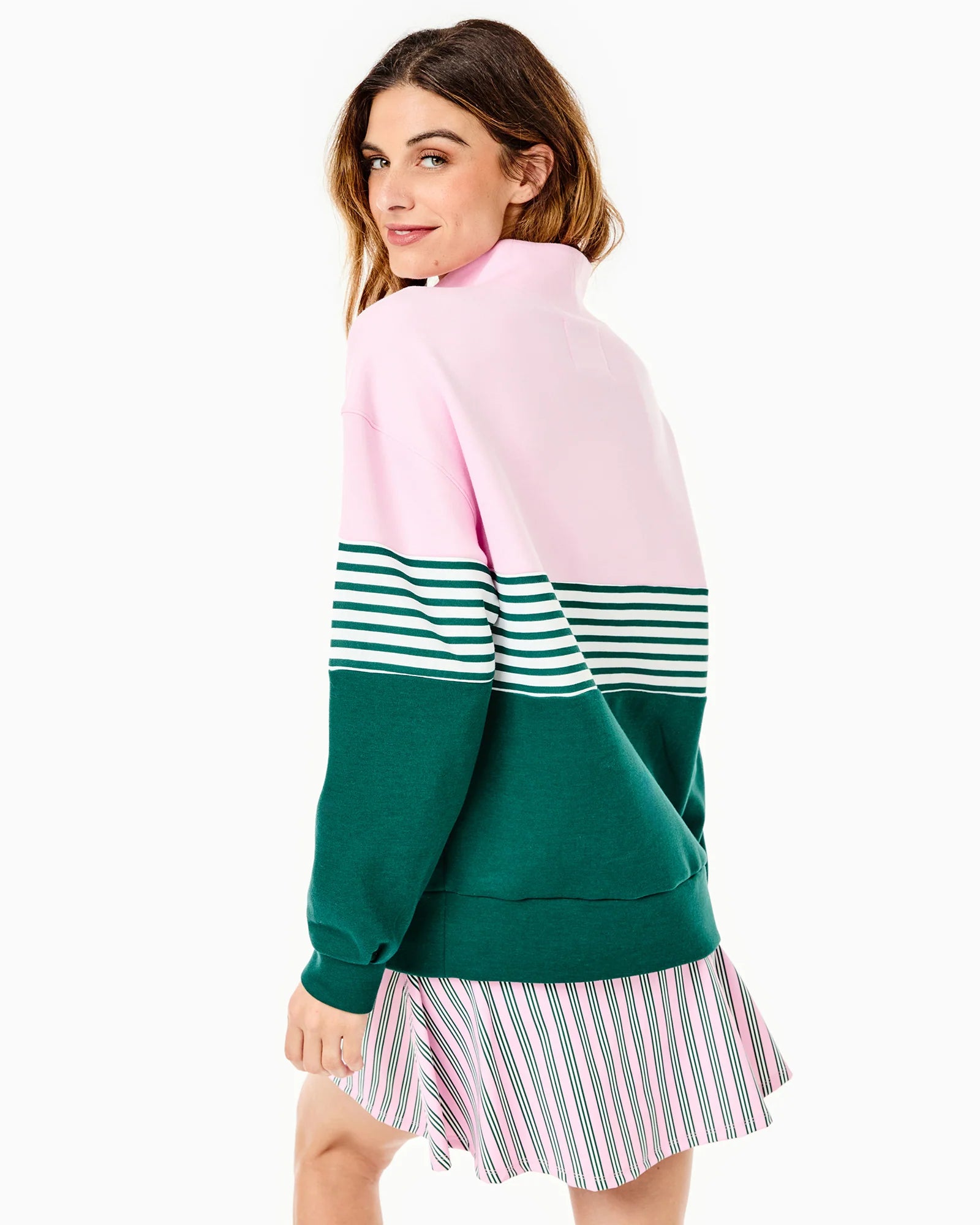 Varsity Quarter Zip Petal/Ivy