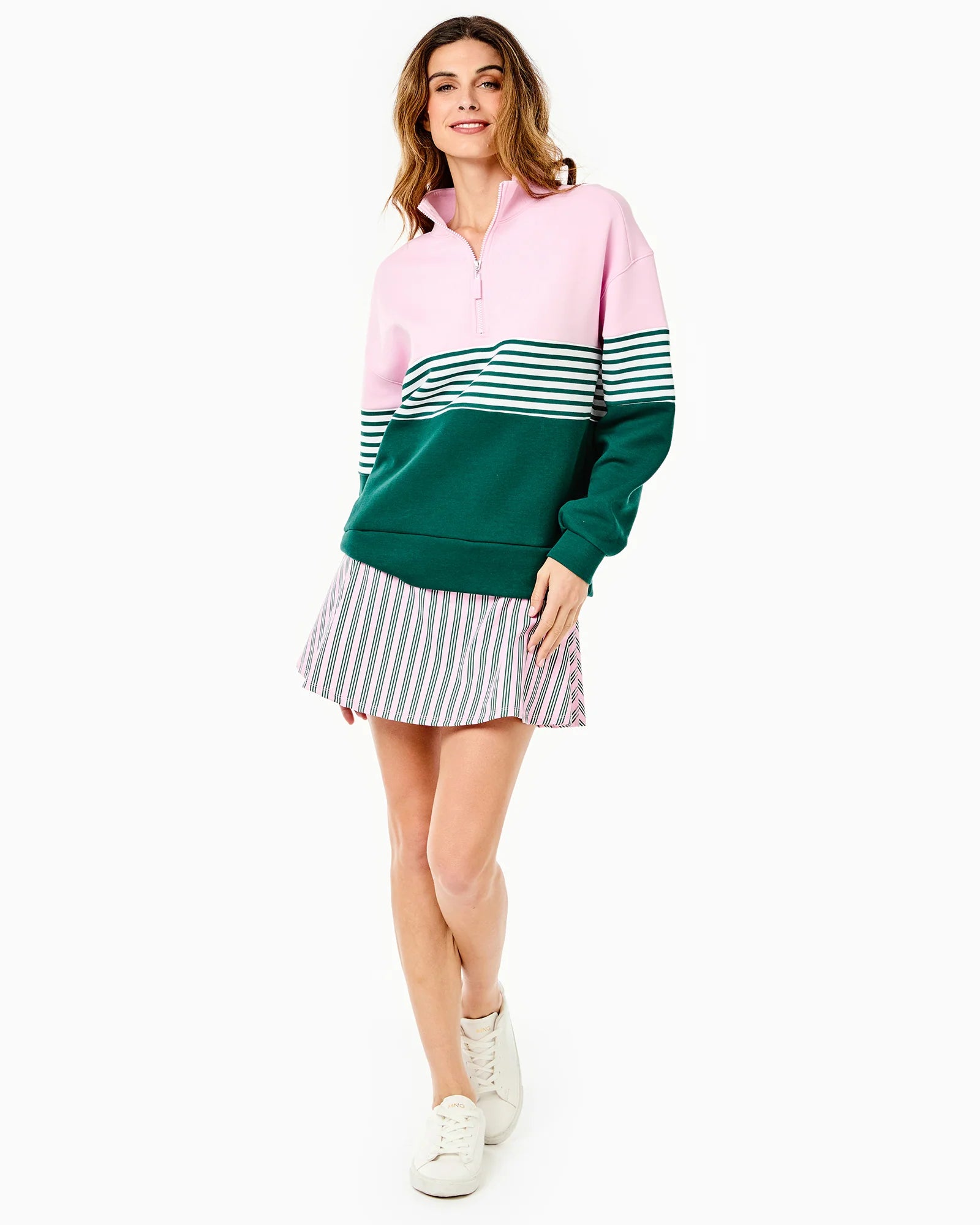 Varsity Quarter Zip Petal/Ivy