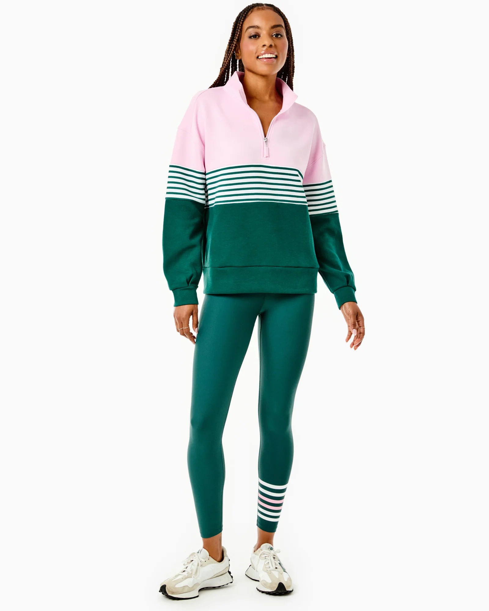 Varsity Quarter Zip Petal/Ivy