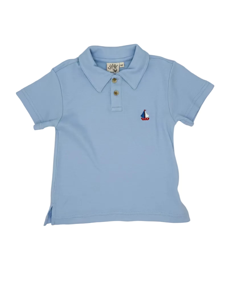 Light Blue Sailboat Polo