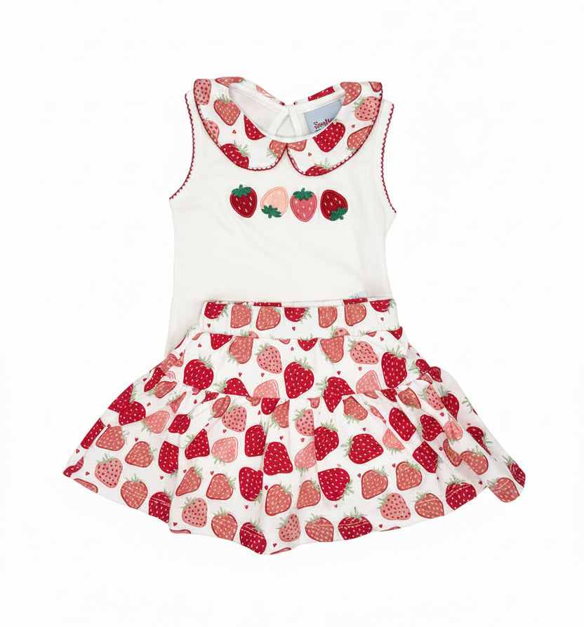 Strawberry Print Skort