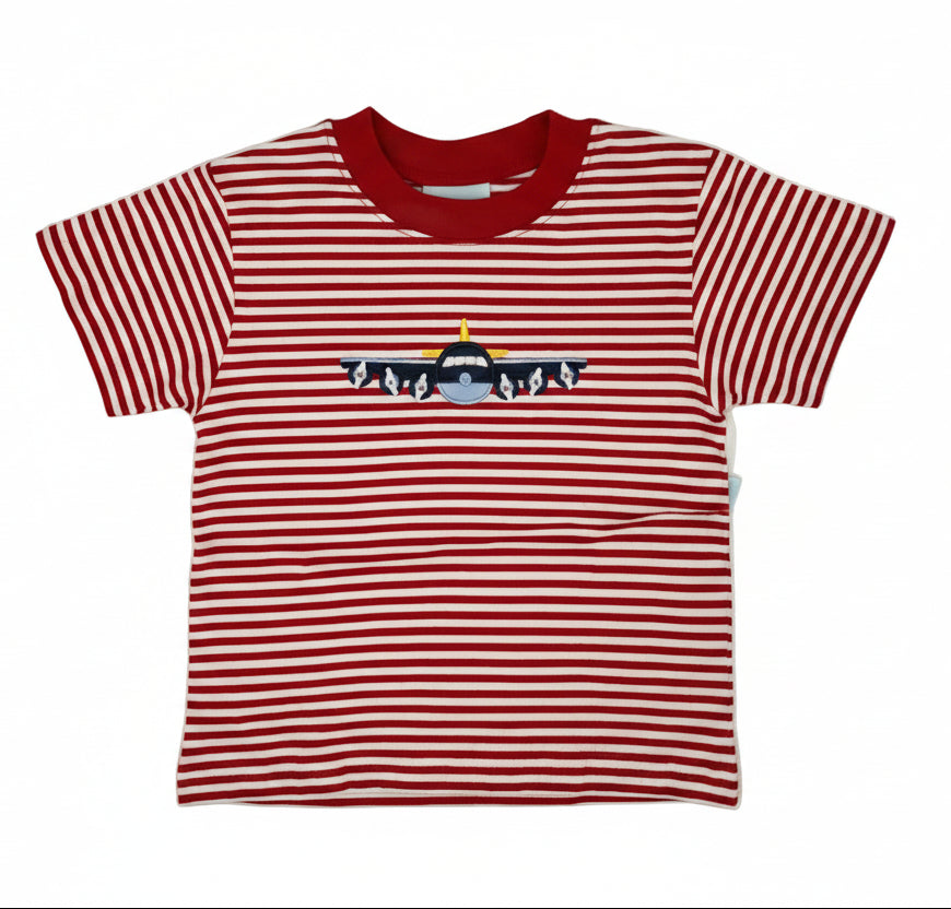 Red Stripe Airplane Shirt
