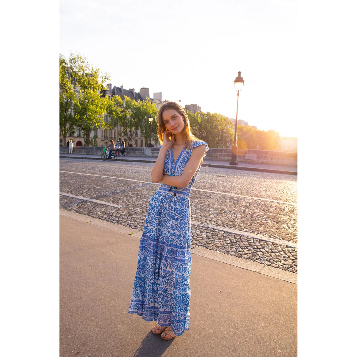Blue/White Annabelle Maxi