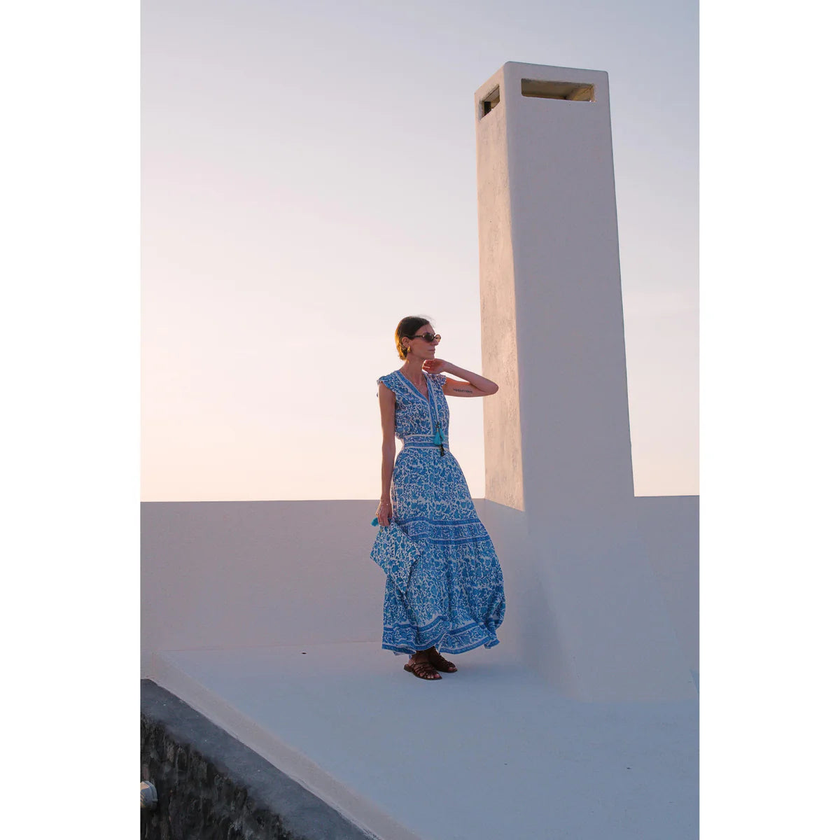 Blue/White Annabelle Maxi
