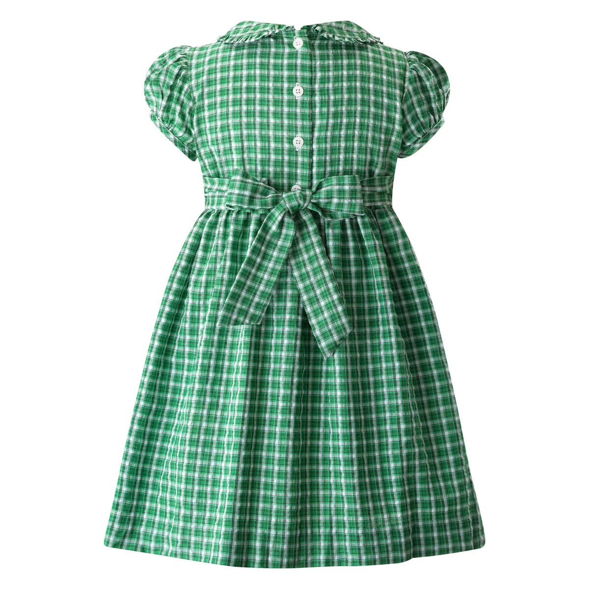 Green Check Frill Front Dress