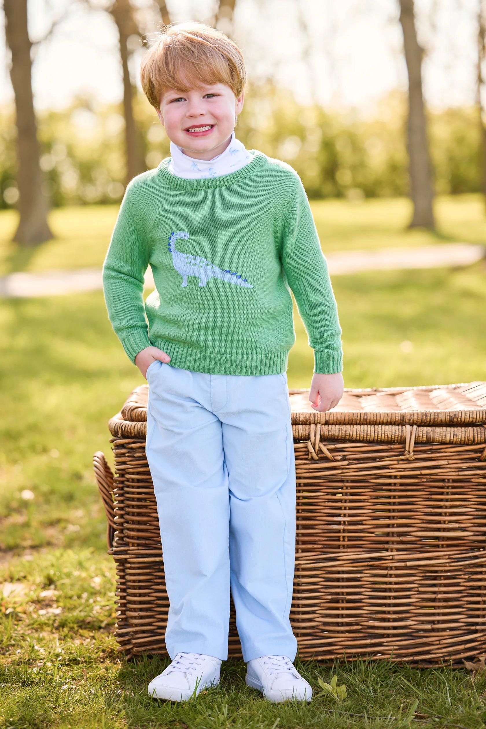Green & Blue Dinosaur Sweater