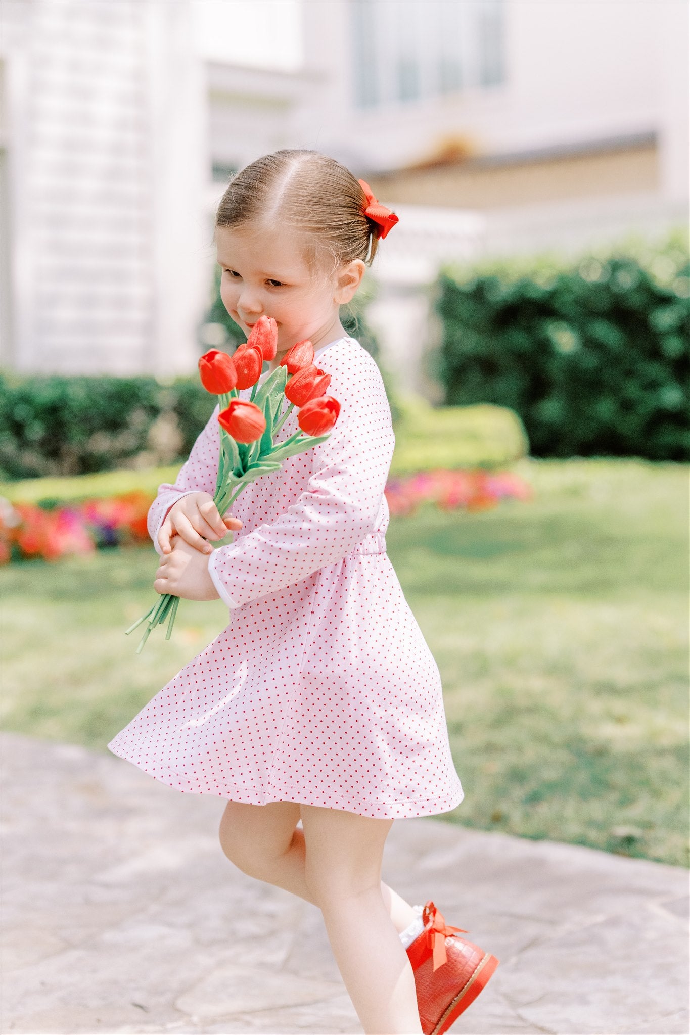 Pink & Red Dot Dress