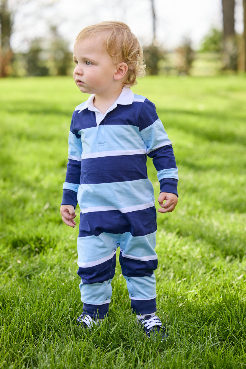 Varsity Stripe Rugby Romper