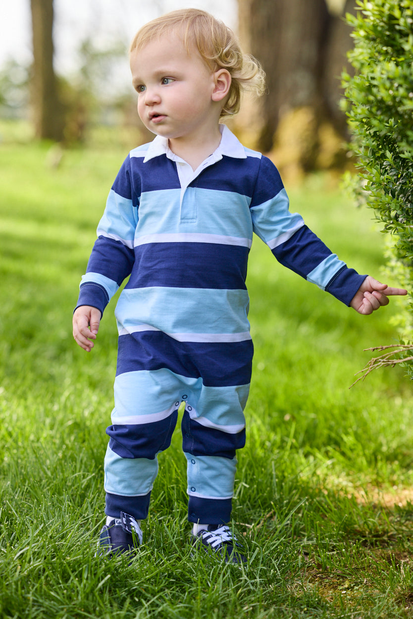 Varsity Stripe Rugby Romper