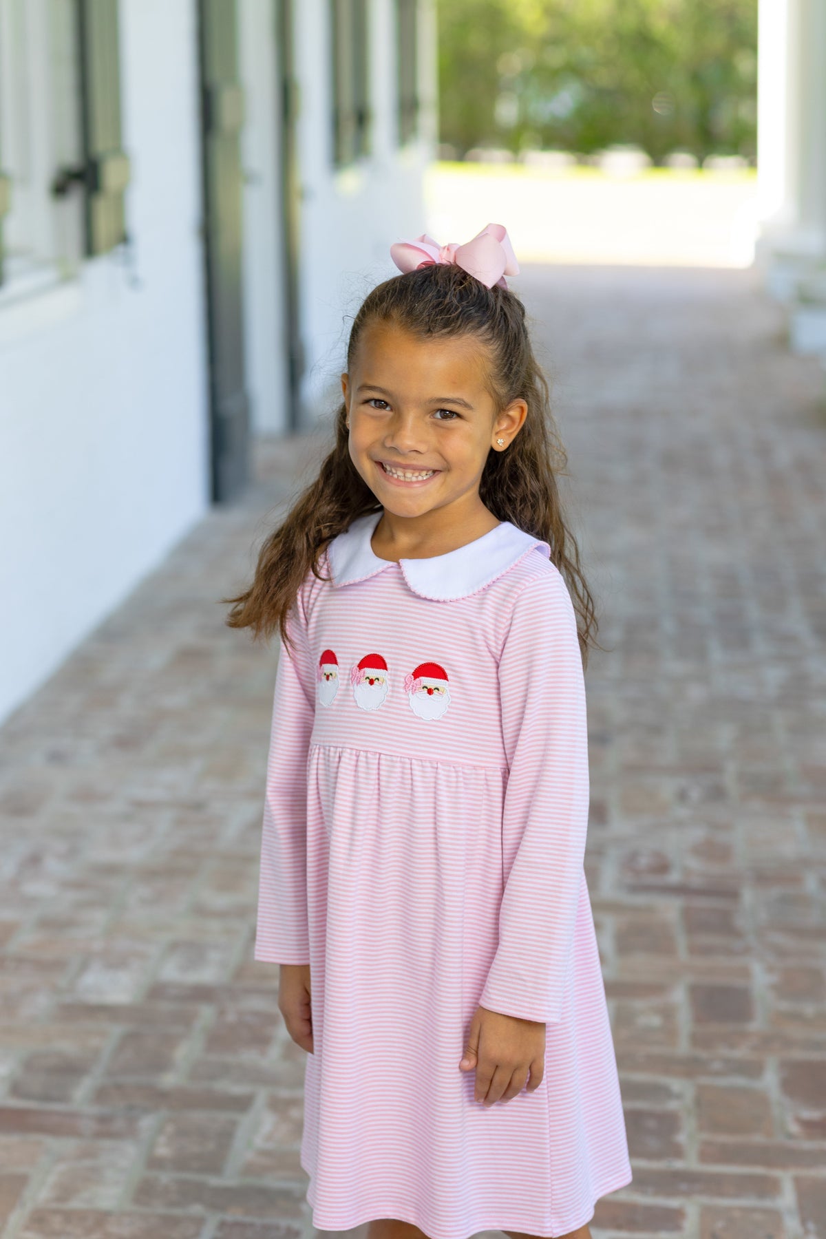 Pink Stripe Santa Trio Dress