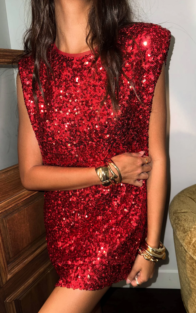 Red Sequin Mirabel Dress