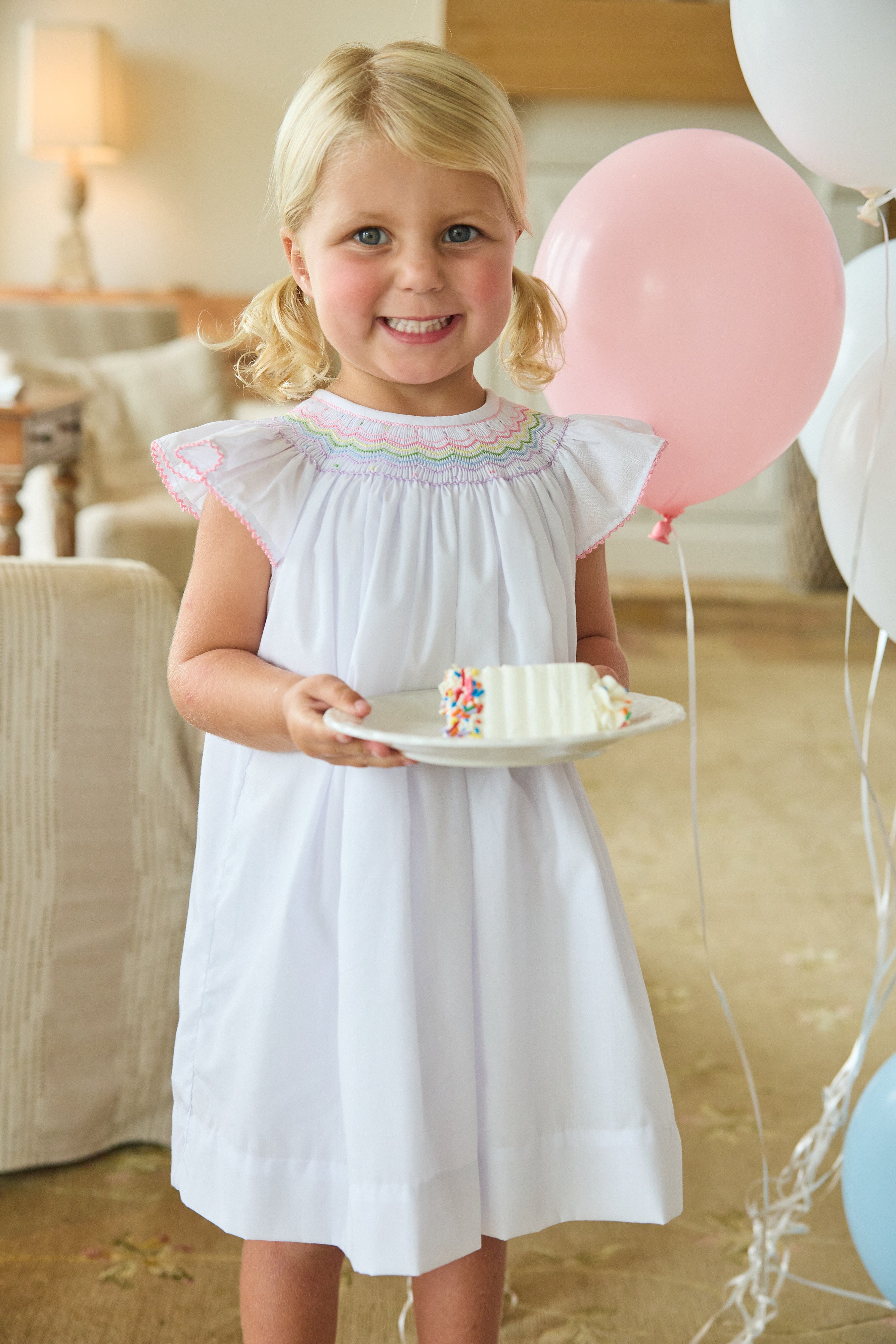 Rainbow Smocked Bishop Dress