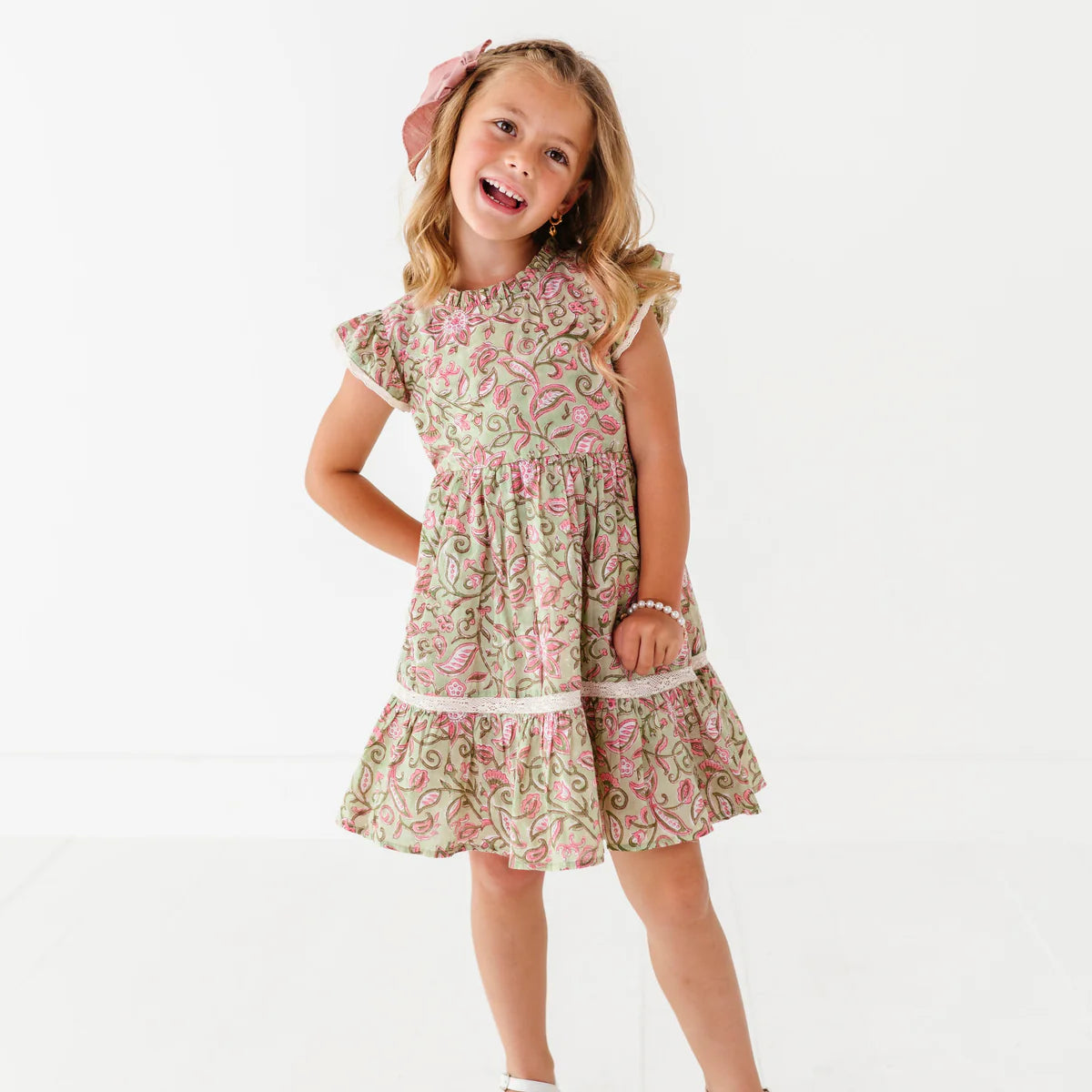 Block Print Ruffle Dress
