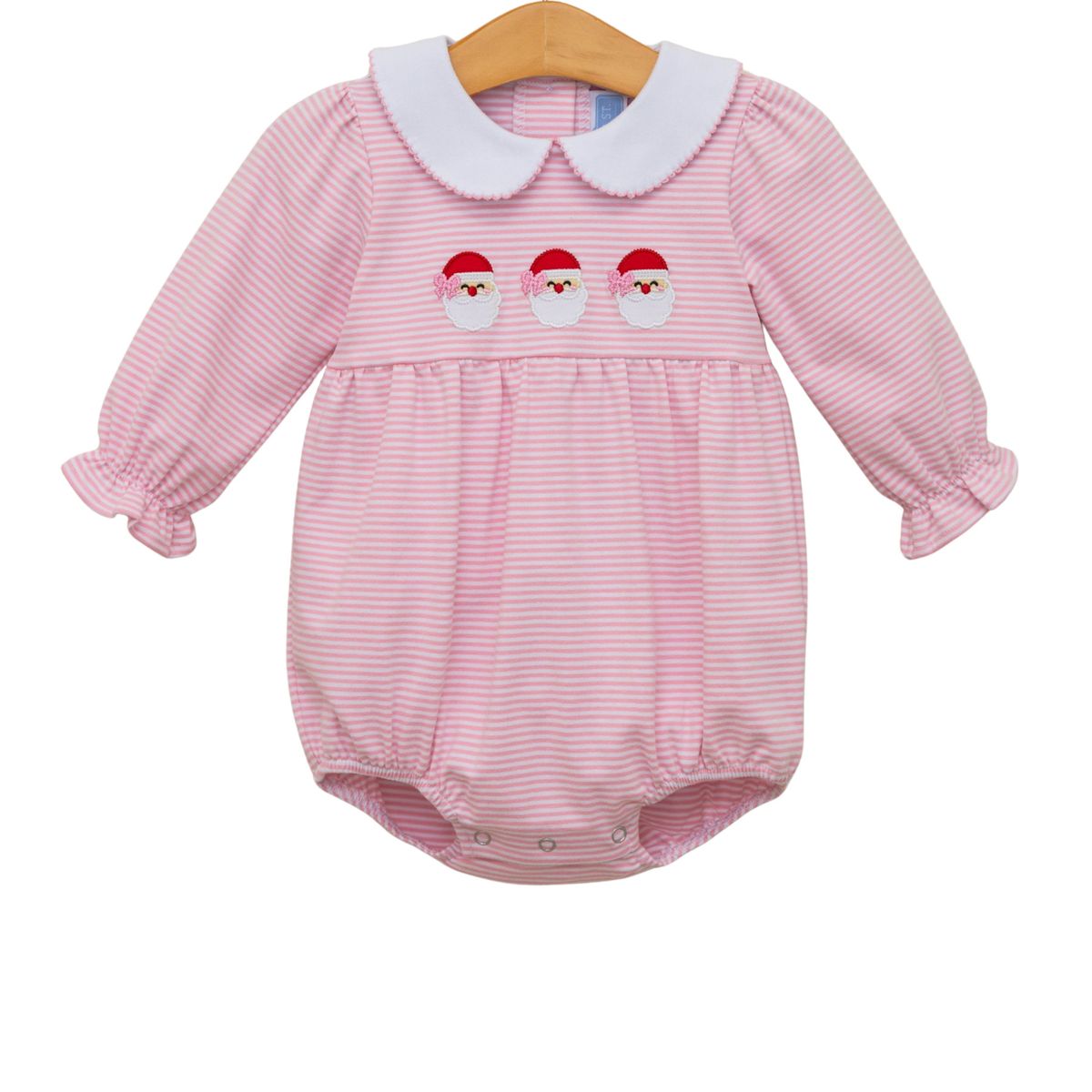 Pink Stripe Santa Trio Bubble