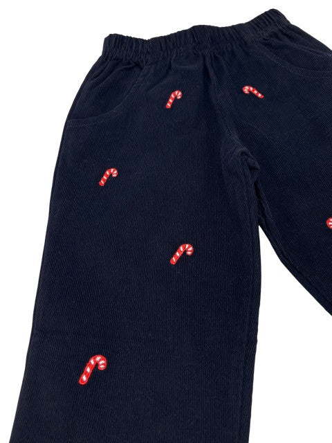 Navy Cord Candy Cane Pants