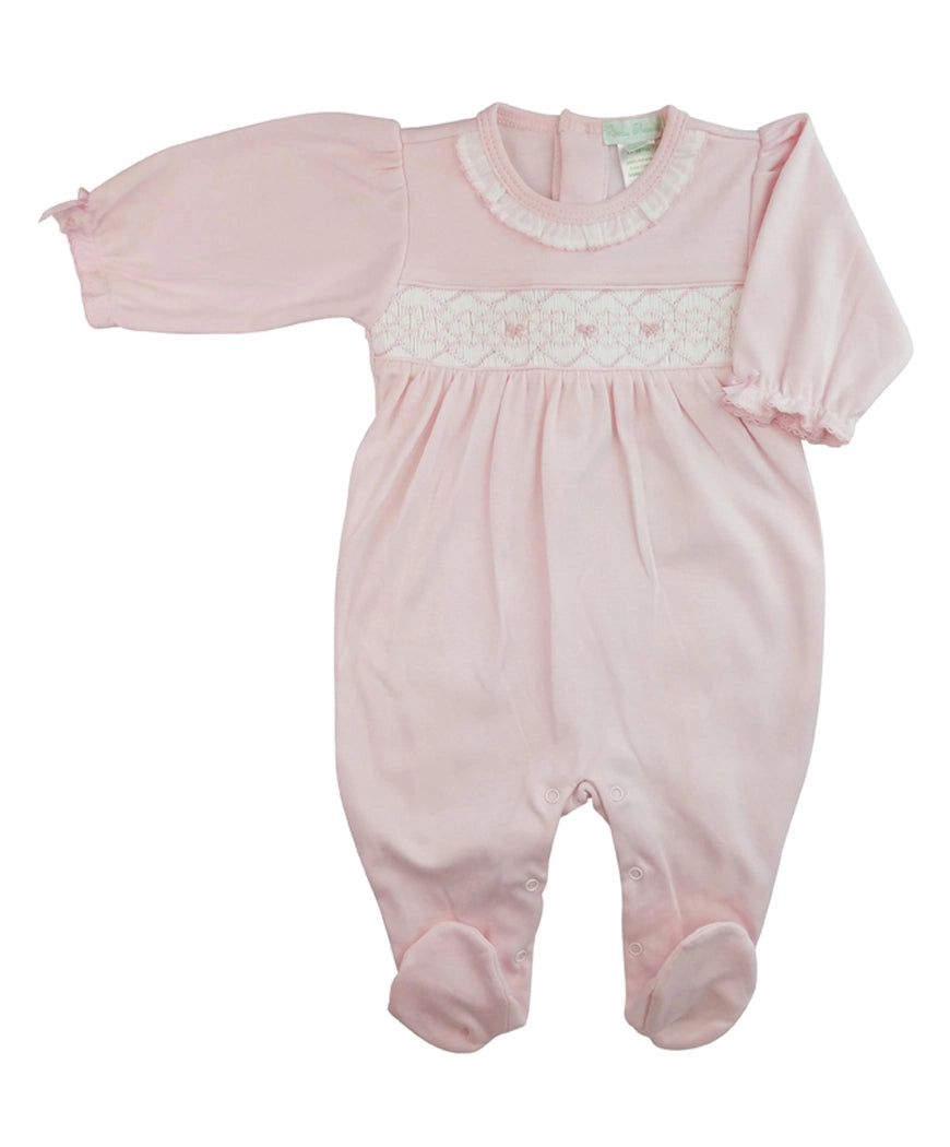 Pink Bows Smocked Footie