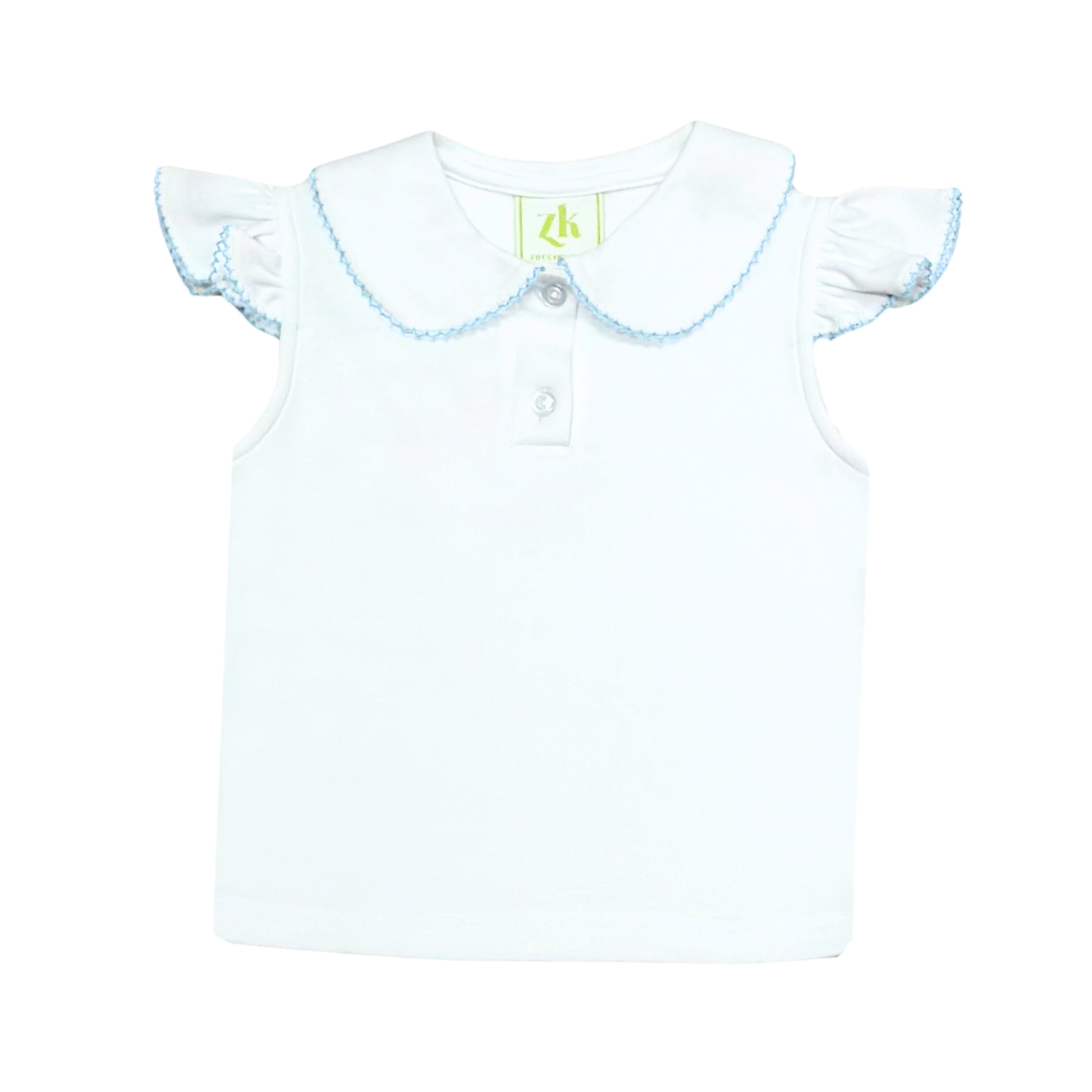 White w/ Blue Sophie Polo