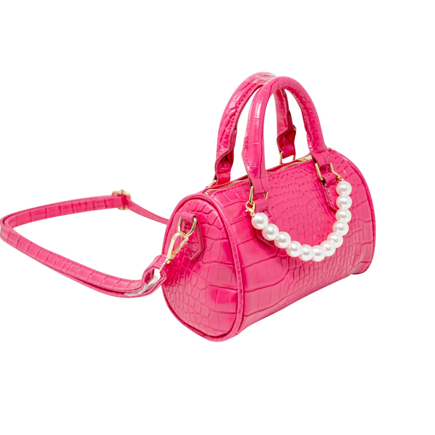 Hot Pink Crocodile Pearl Purse