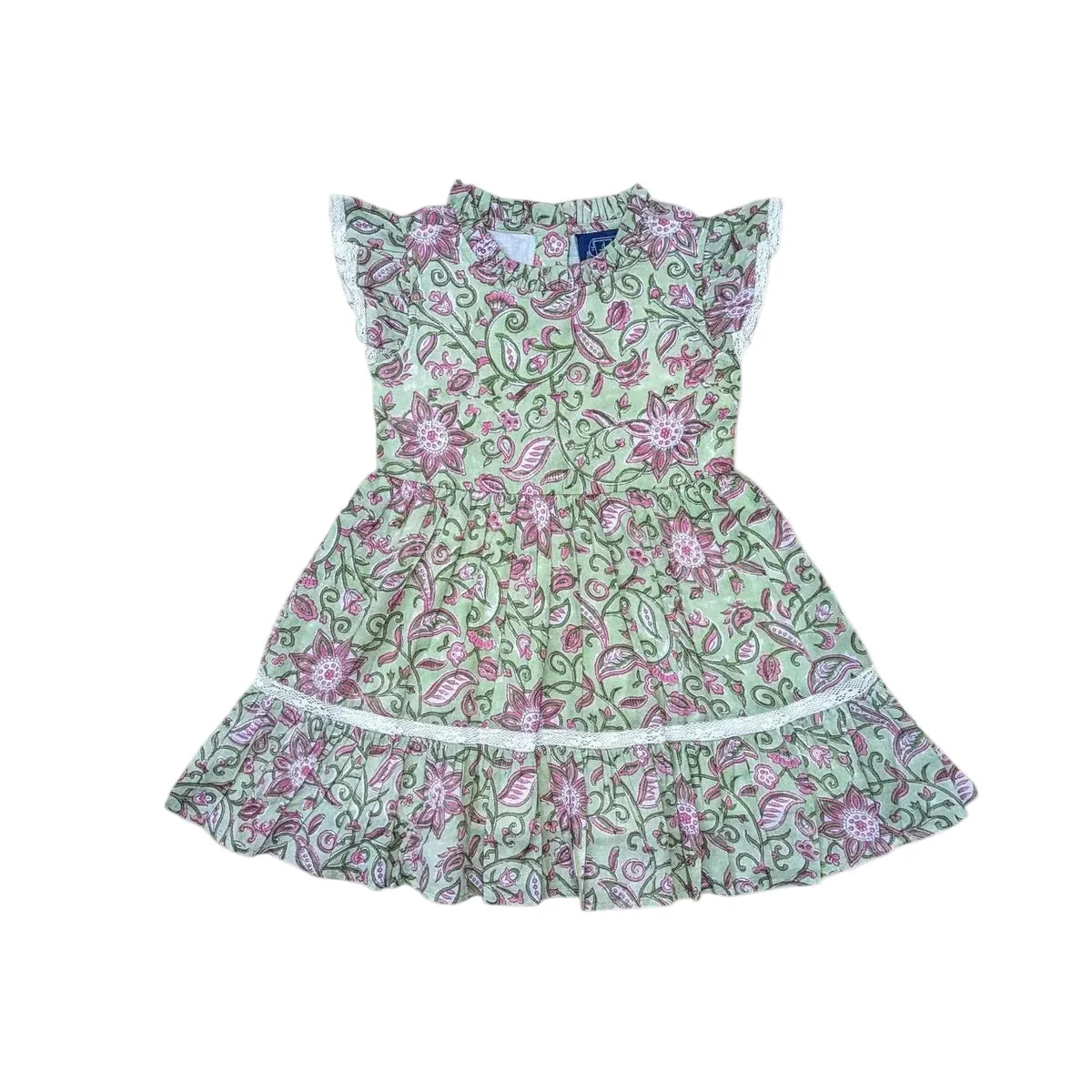 Block Print Ruffle Dress