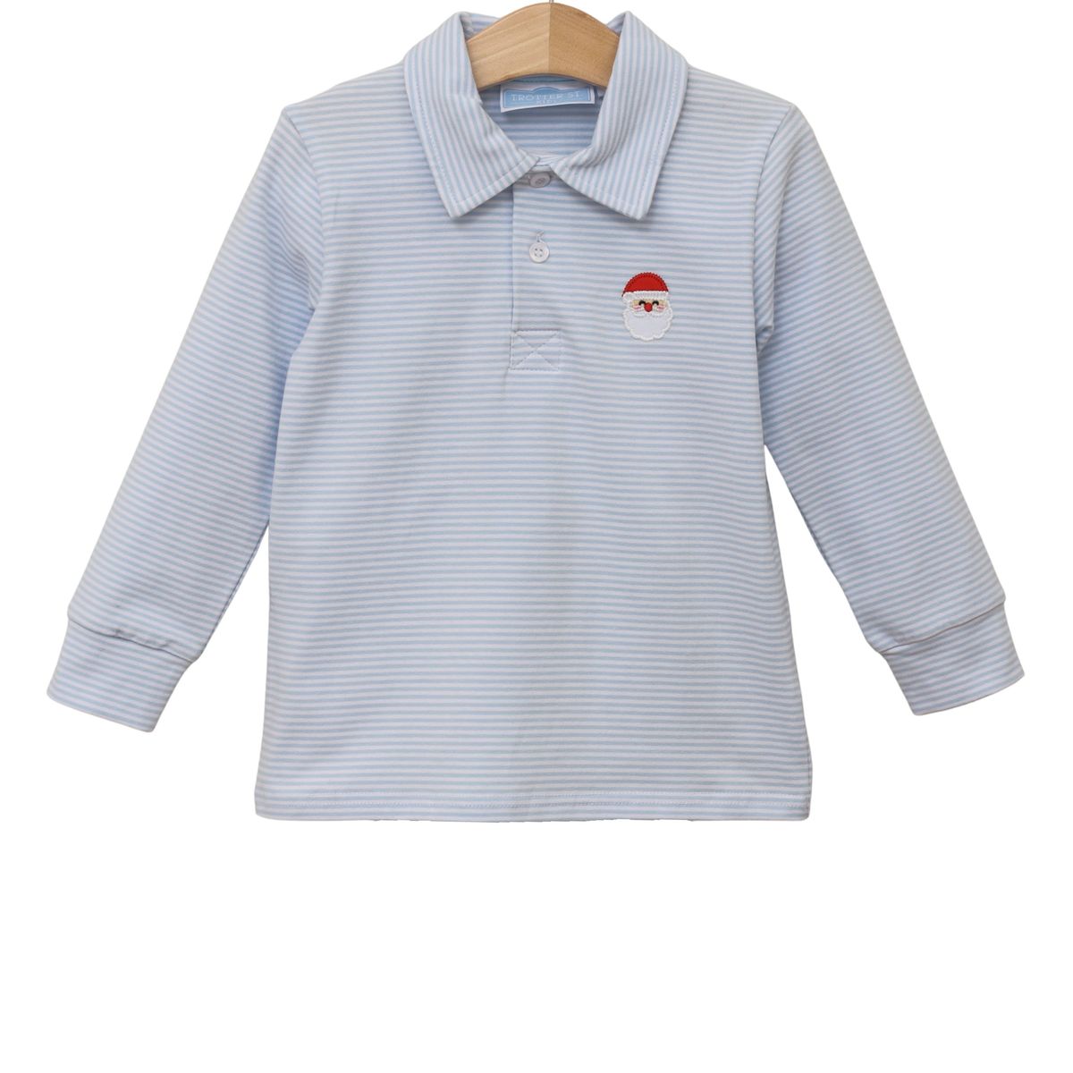 Blue Stripe Santa Emb. Polo