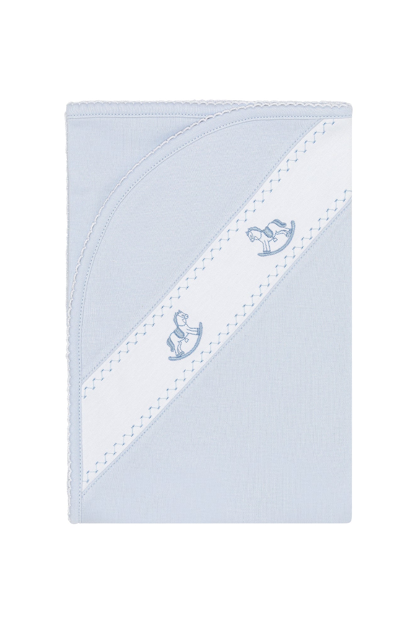 Rocking Horse Blue Blanket
