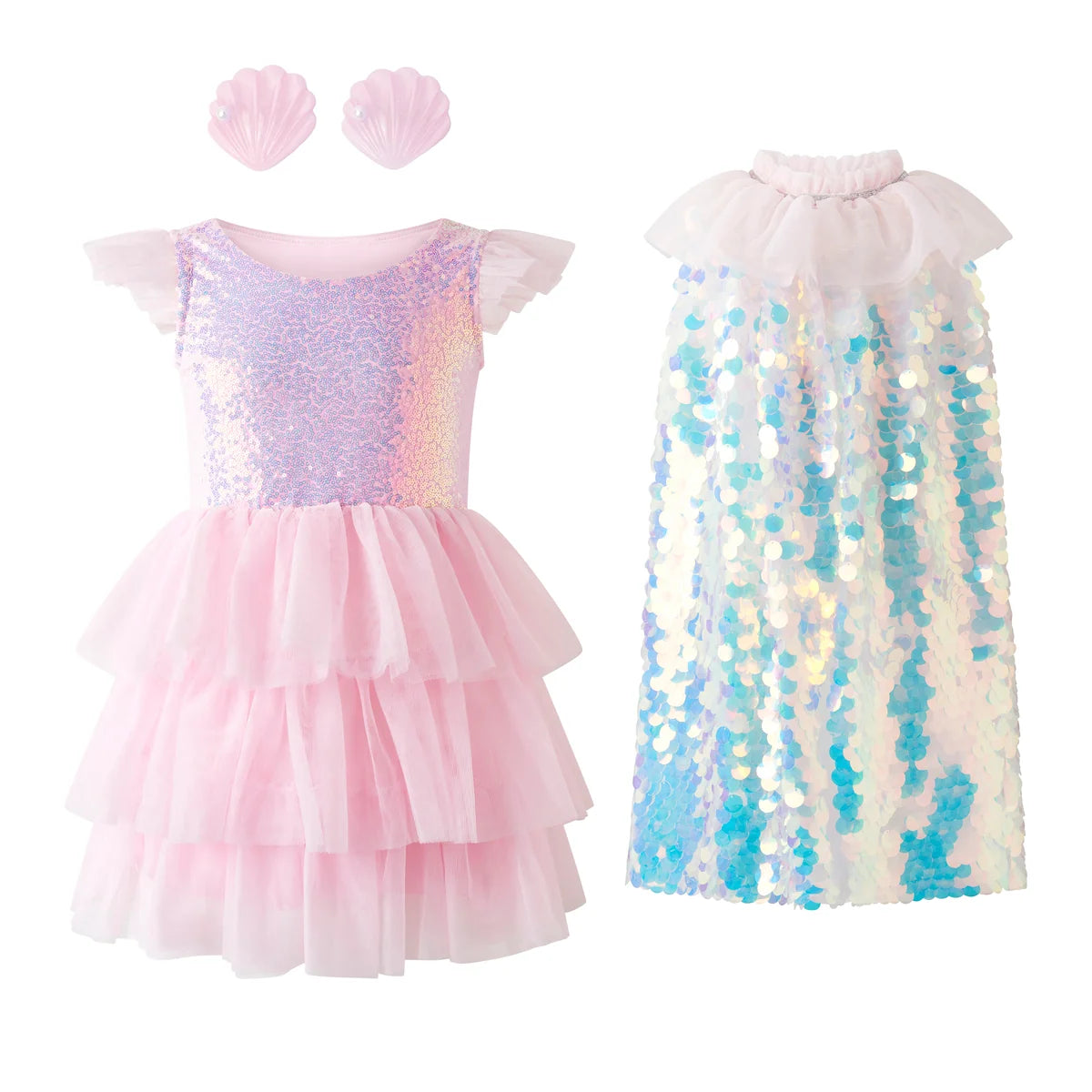 Glitter Tutu Dress & Cape Set
