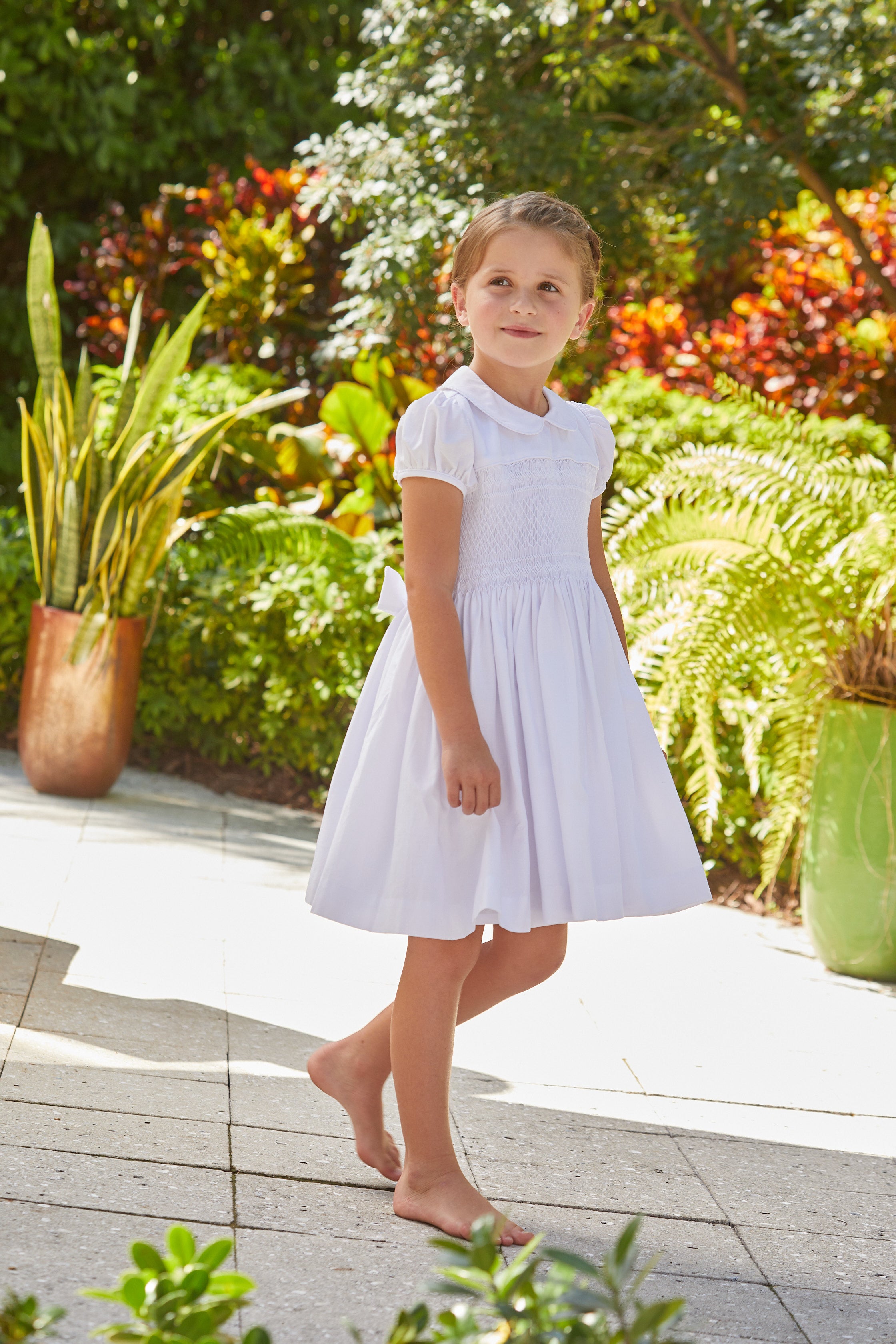 White Smocked Emery Dress