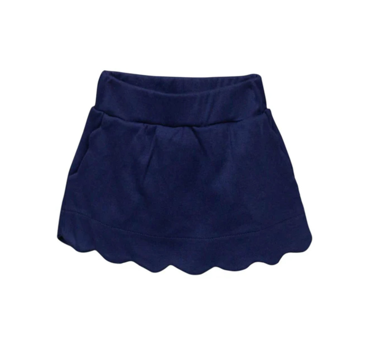 Navy Pima Scallop Skort