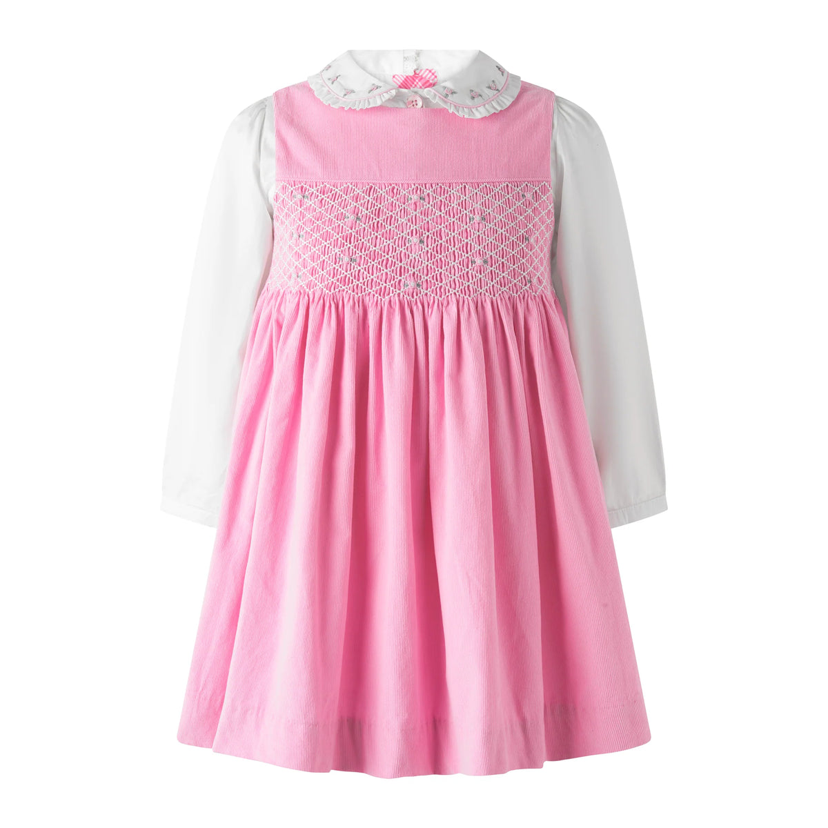 Rose Cord Pinafore Set